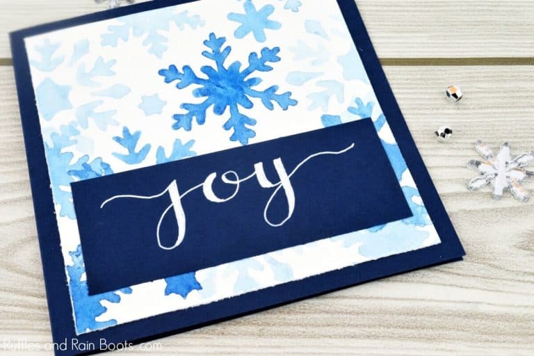 Snowflake Stencil Card with Hand Lettering Accent