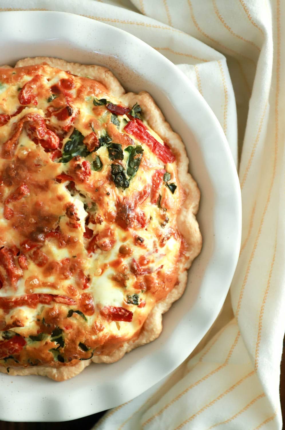 kale and red pepper quiche